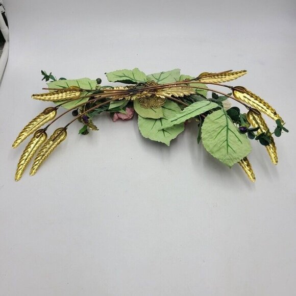 Vintage HOMCO Home Interiors and Gifts 1382 Metal Sculpture 4975 Pink Flower - Picture 6 of 9